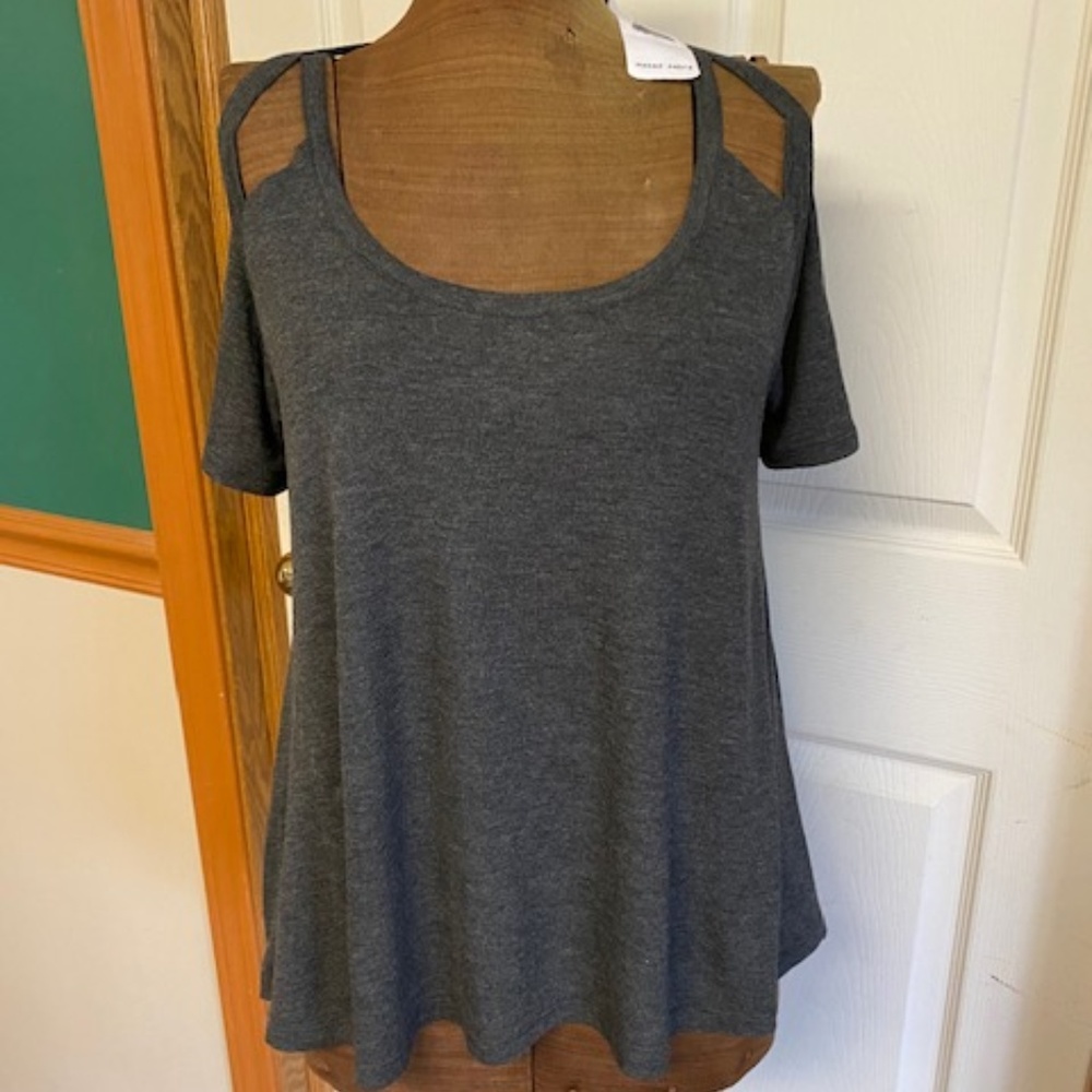 Naked Zebra Cold Shoulder Knit Top